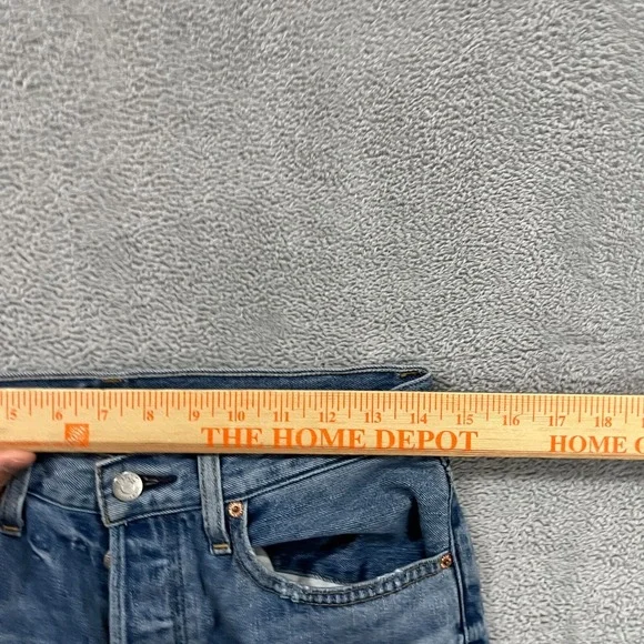 Etica Jeans Women's 27 Denim Straight Distressed‎ High-Rise Y2K 28x24.5 Baggy